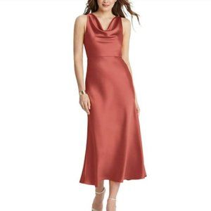 LOVELY Esme Cowl-Neck Satin Midi Dress